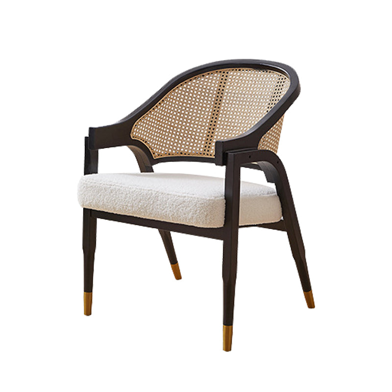 Linen Chair Solid Wood Frame Arms Included Chair with Basic Four Leg