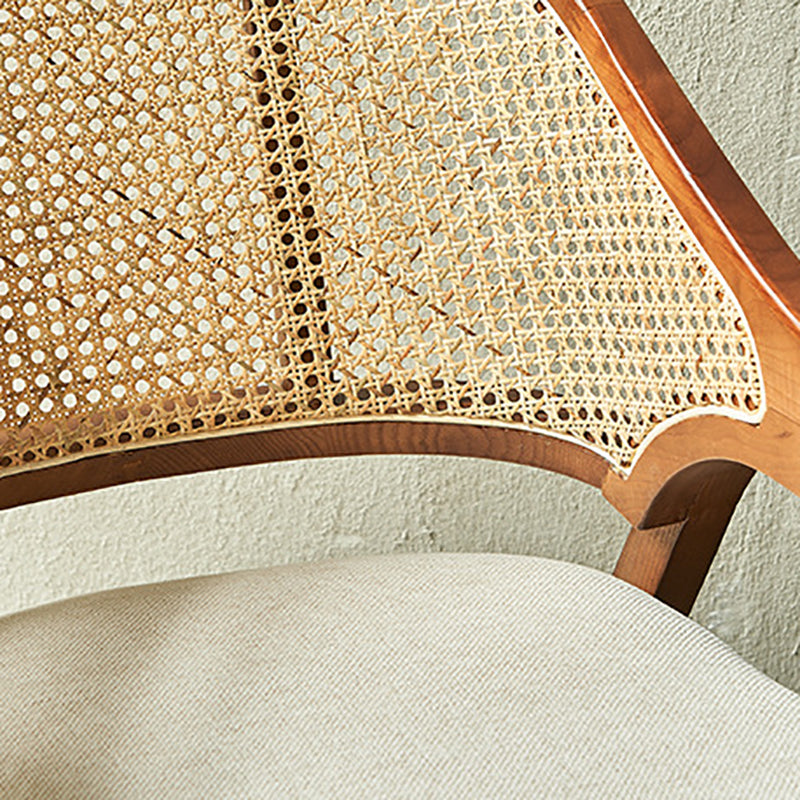 Linen Chair Solid Wood Frame Arms Included Chair with Basic Four Leg