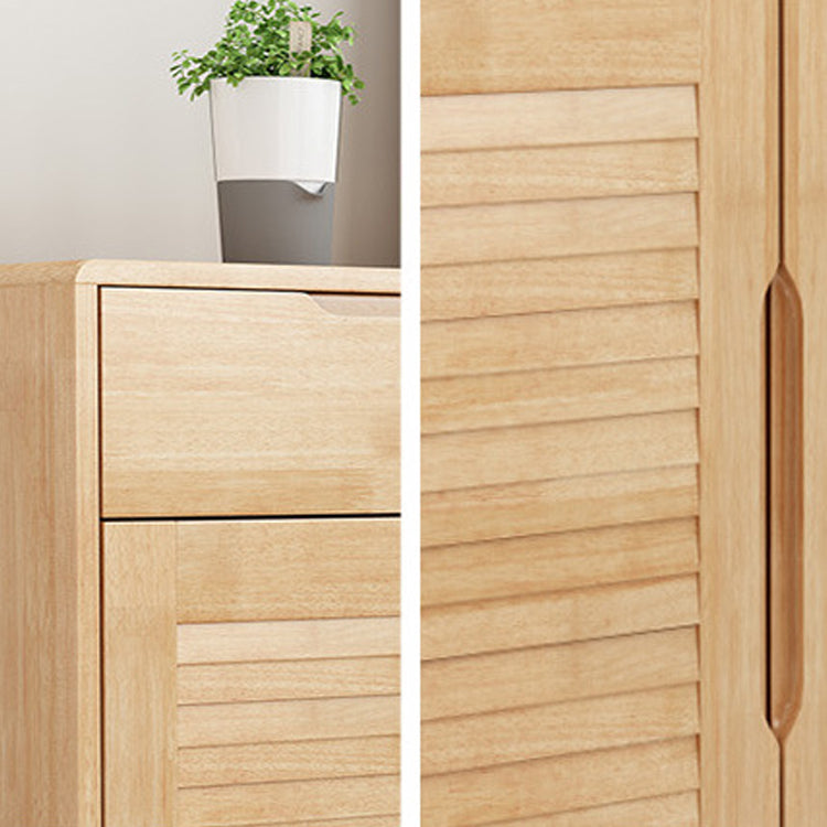 Contemporary Rubberwood Rectangle Cabinet with 2 Drawers Accent Cabinet