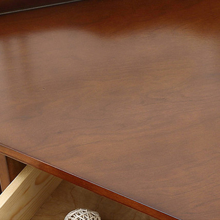 Mid-Century Modern Corner Accent Cabinet with Door in Rubberwood
