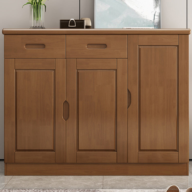 Mid-Century Modern Cabinet in Rubberwood with 2 Drawers and 3 Doors