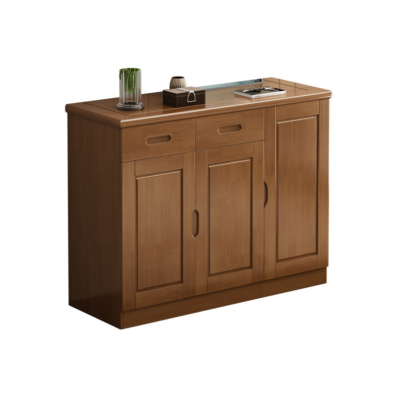 Mid-Century Modern Cabinet in Rubberwood with 2 Drawers and 3 Doors