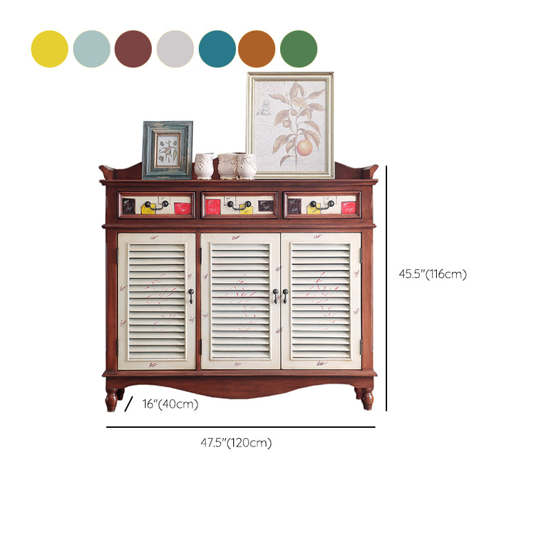 Industrial Rectangle Accent Cabinet with 6 Shelves Distressed Wood Cabinet