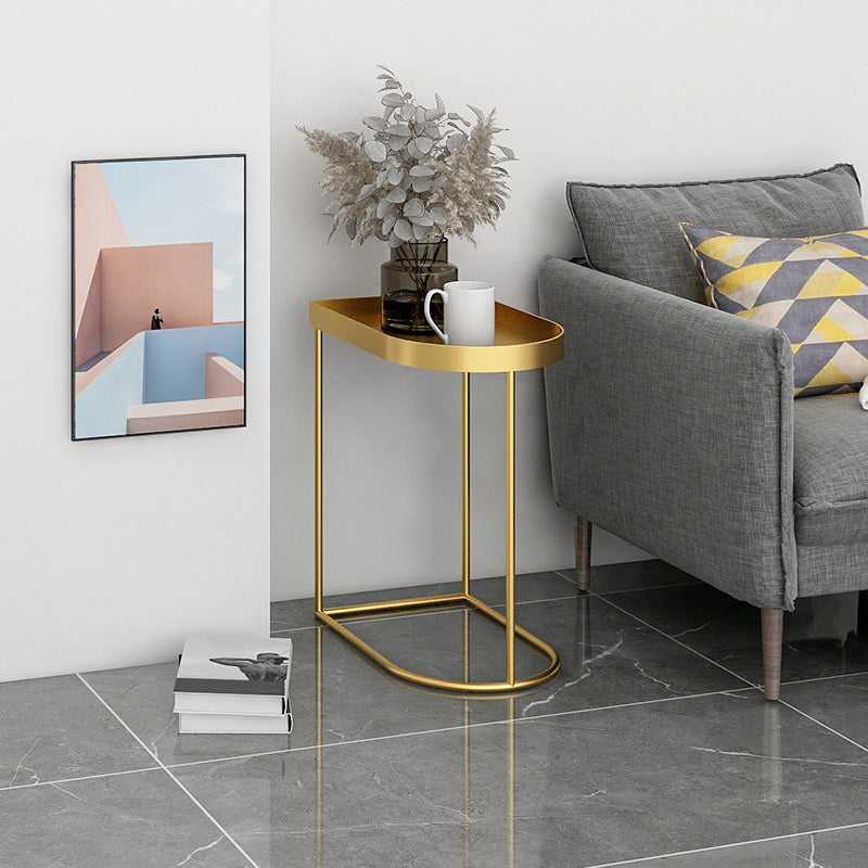 Mid-Century Tray Top Corner Table Frame Metal Side End Table
