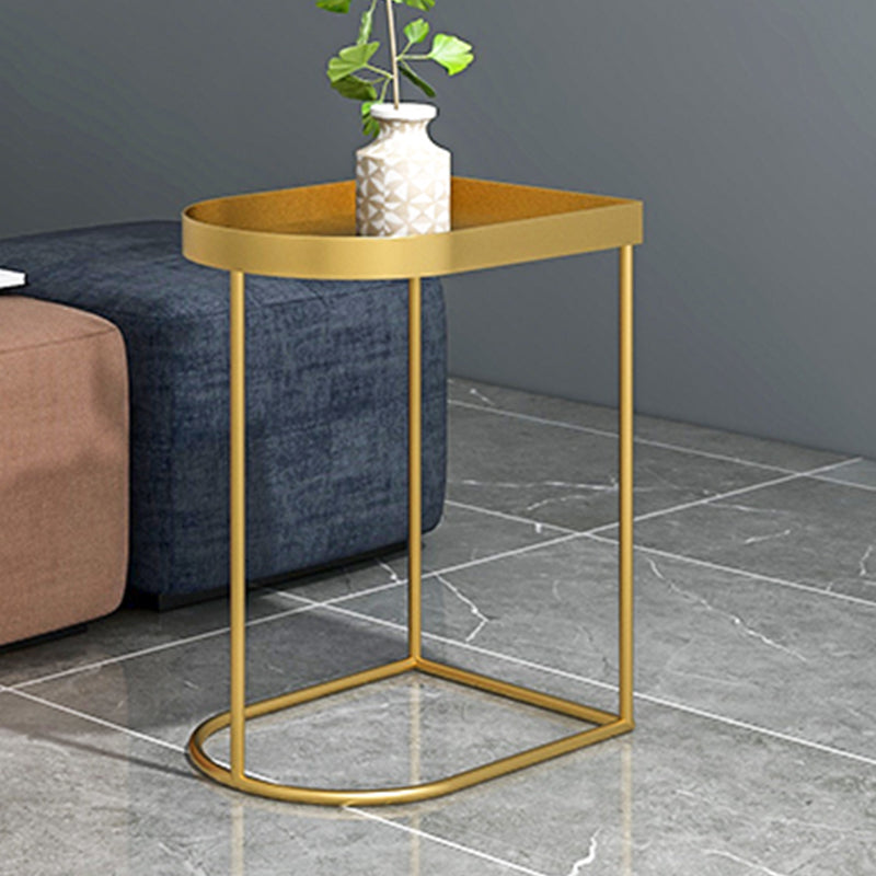 Mid-Century Tray Top Corner Table Frame Metal Side End Table