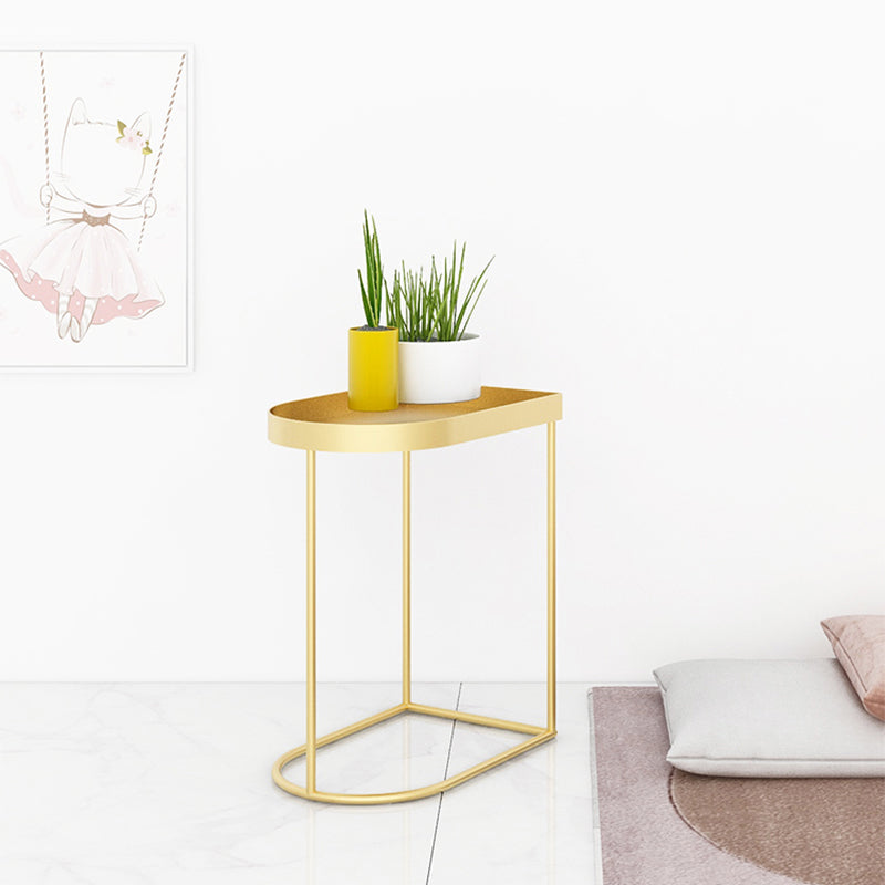 Mid-Century Tray Top Corner Table Frame Metal Side End Table
