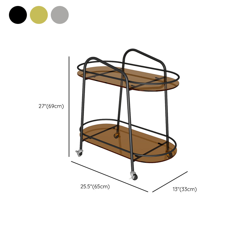 Modern Double Tier Corner Table Glass Side End Table with Storage