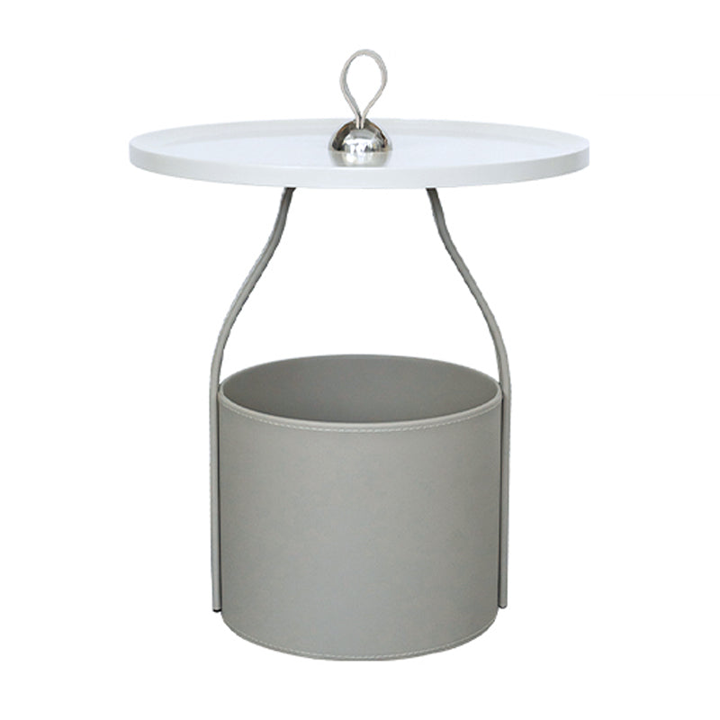 Mid-Century Pedestal Corner Table Tray Top Side End Table with Storage