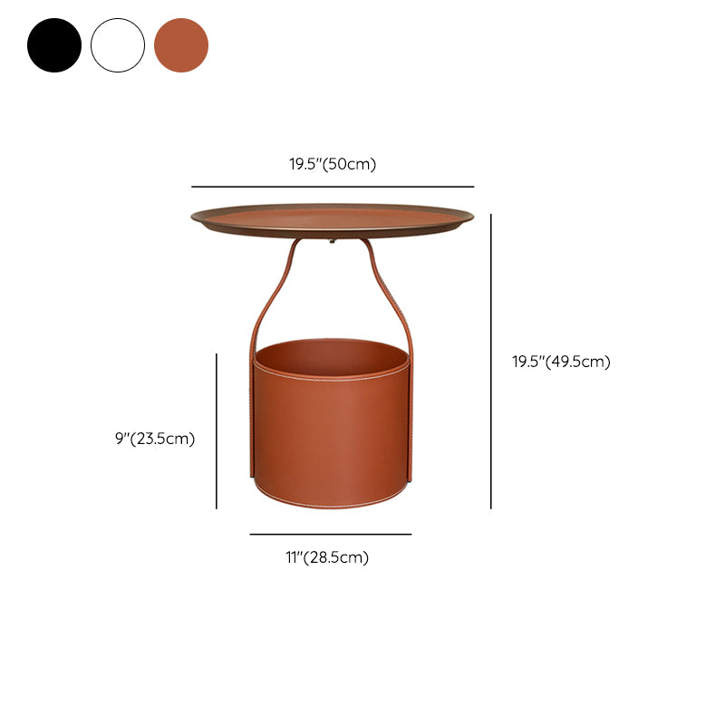 Mid-Century Pedestal Corner Table Tray Top Side End Table with Storage
