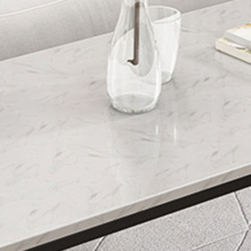 Marble Metal Frame Coffee Table Luxurious Rectangular Cocktail Table