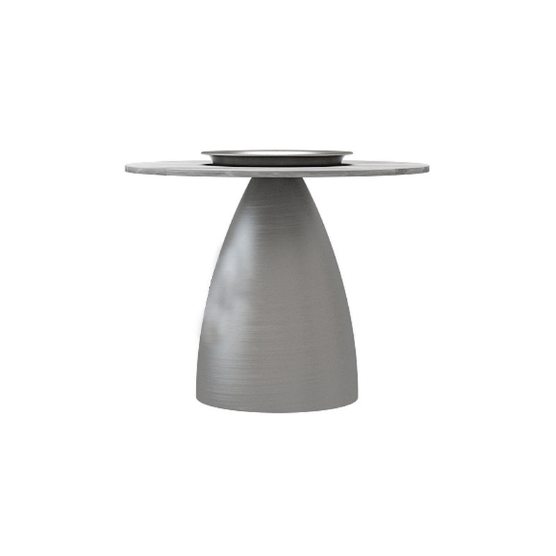 Glam Round Slate Cocktail Table Tray Top Brushed Metal Coffee Table