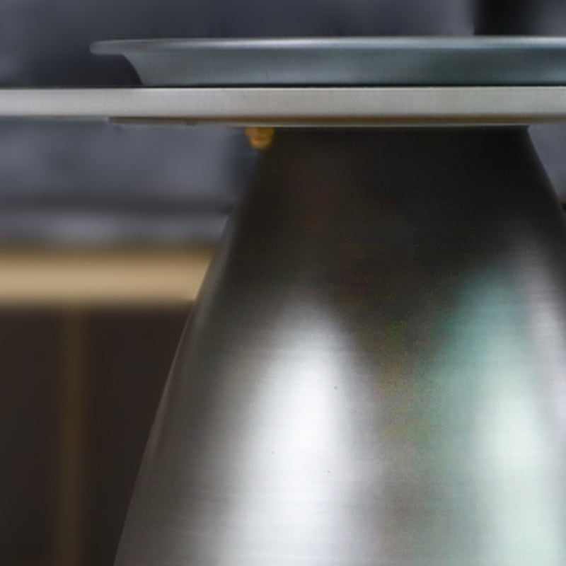 Glam Round Slate Cocktail Table Tray Top Brushed Metal Coffee Table