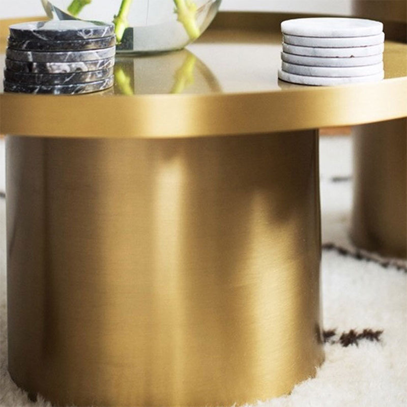 Mid-Century Modern Steel Coffee Table Pedestal Tray Top Cocktail Table