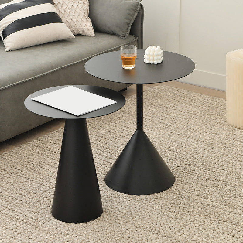 Pedestal Cocktail Table Set Mid-Century Metal Round Coffee Table