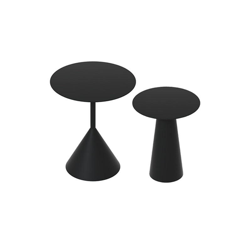 Pedestal Cocktail Table Set Mid-Century Metal Round Coffee Table