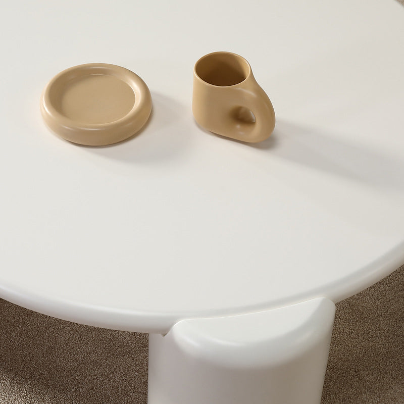 Round Engineered Wood Coffee Table Modern 4 Legs Cocktail Table