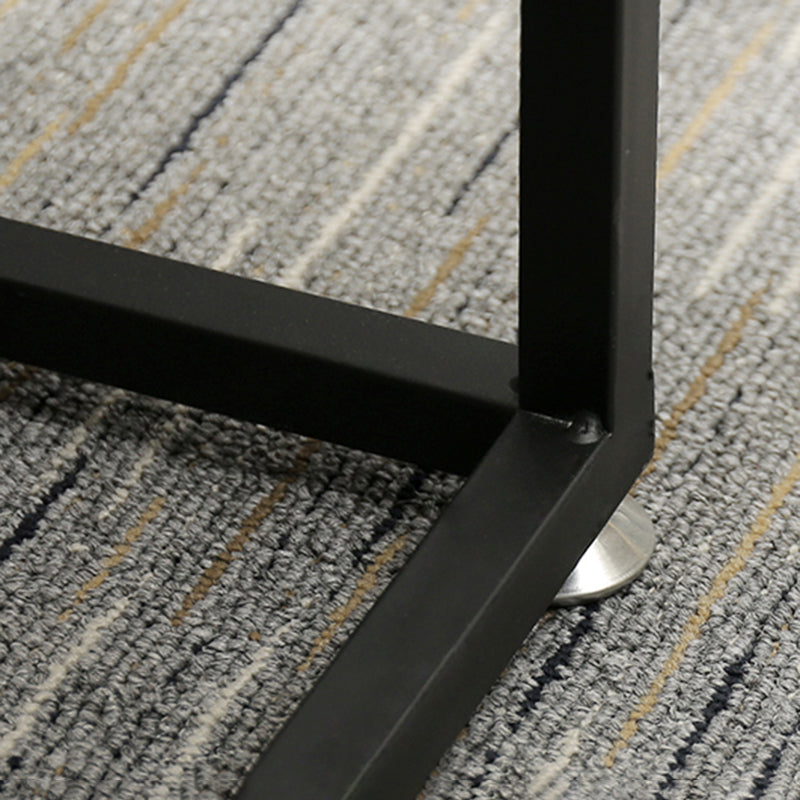 Rectangular Wooden Cocktail Table Metal Frame Coffee Table in Black