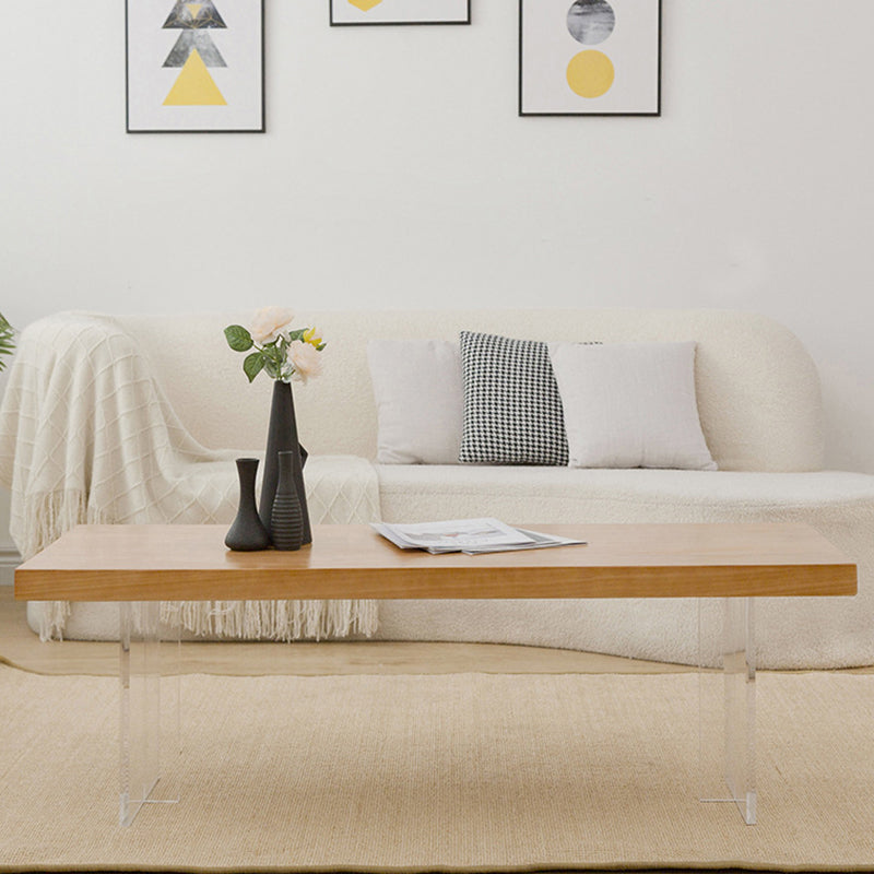 Scandinavian Sled Coffee Table Rectangular Wood Cocktail Table