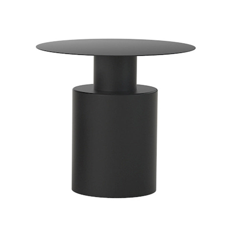 Round Iron Coffee Table Mid-Century Pedestal 2 Pieces Cocktail Table Set
