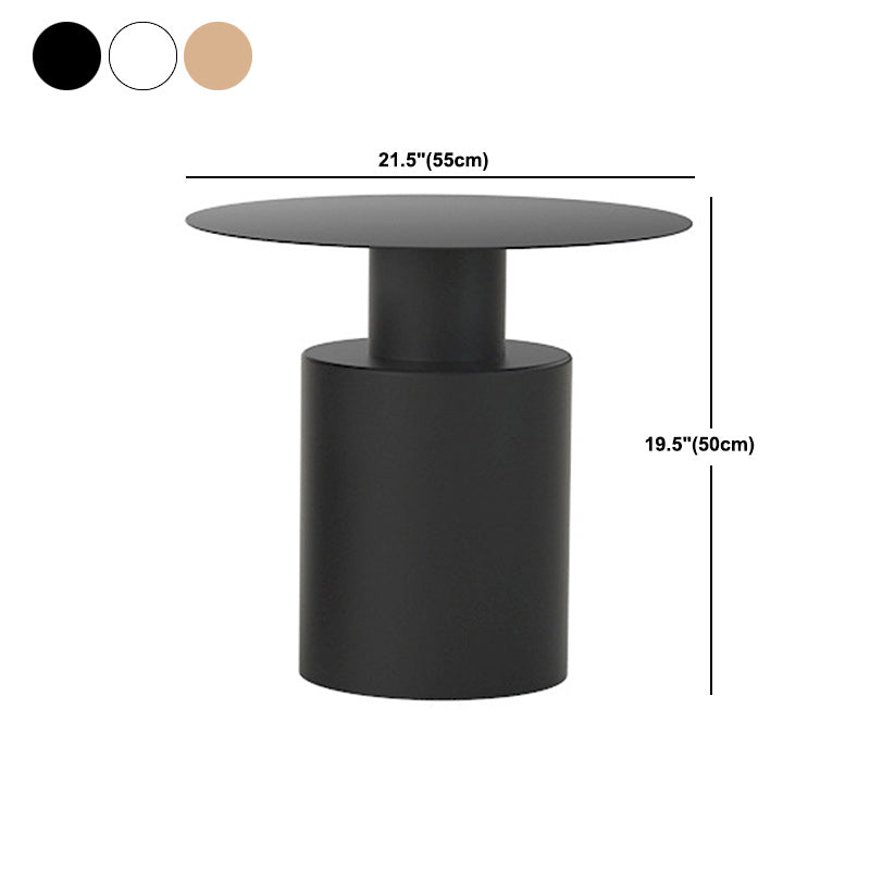 Round Iron Coffee Table Mid-Century Pedestal 2 Pieces Cocktail Table Set