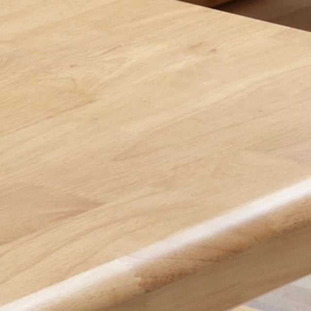 Nordic Solid Wood Coffee Table 4-Drawer 1-Shelf Cocktail Table