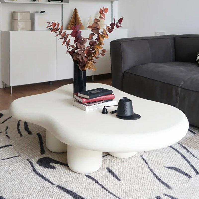 Nordic Irregular 4 Legs Coffee Table 11.8" H Wood Cocktail Table