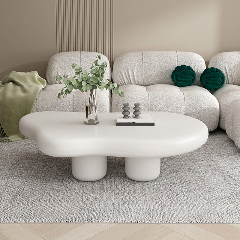Nordic Irregular 4 Legs Coffee Table 11.8" H Wood Cocktail Table