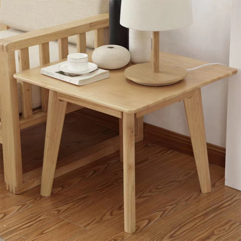 Solid Wood 4 Legs Coffee Table Nordic 17.7" High Cocktail Table