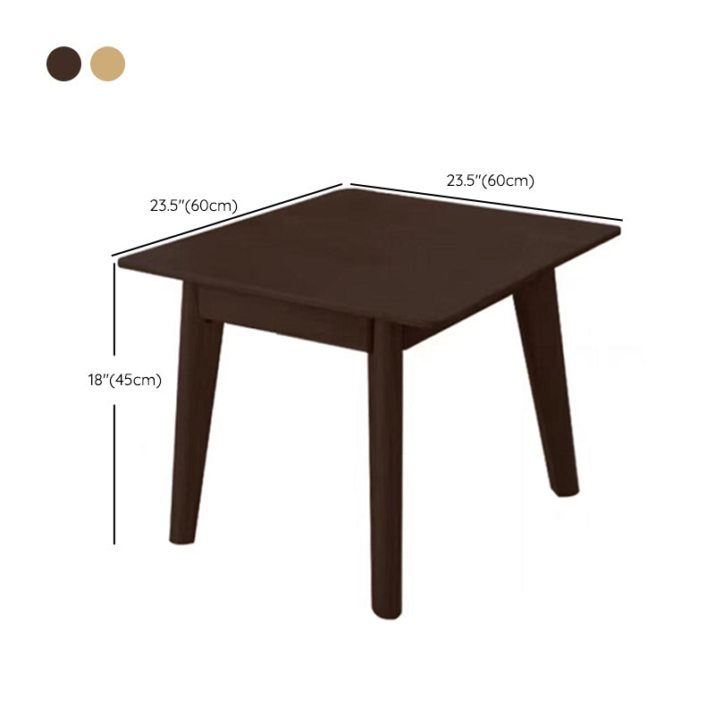 Solid Wood 4 Legs Coffee Table Nordic 17.7" High Cocktail Table