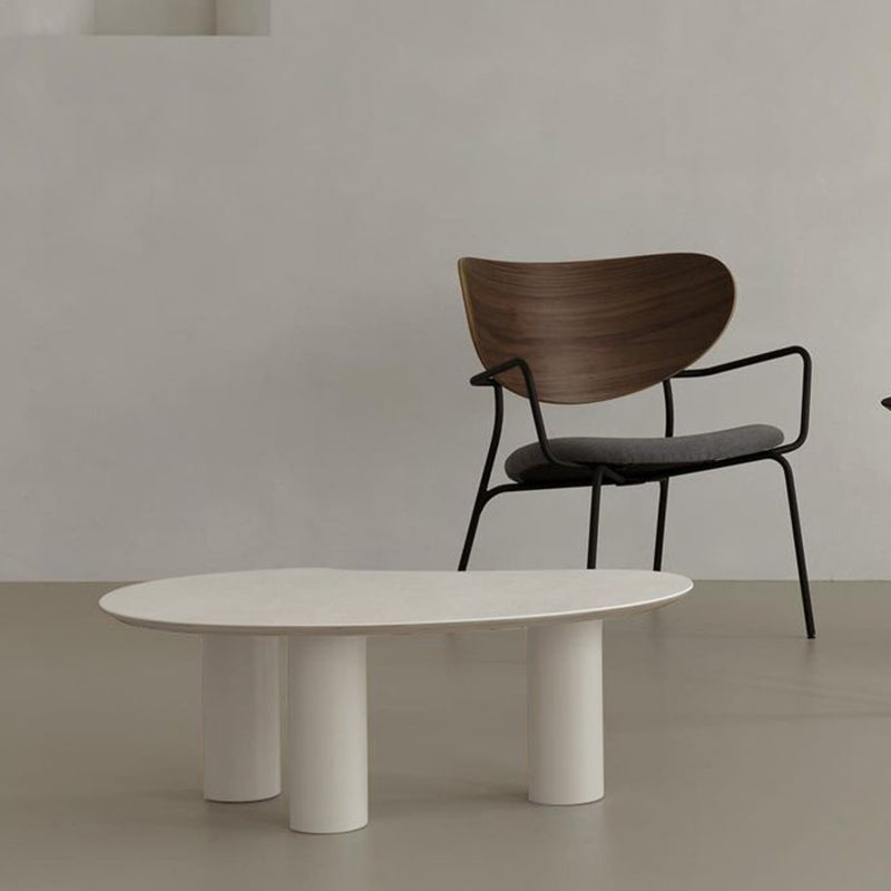 Round Black/White Coffee Table 3 Legs 1 Single Cocktail Table