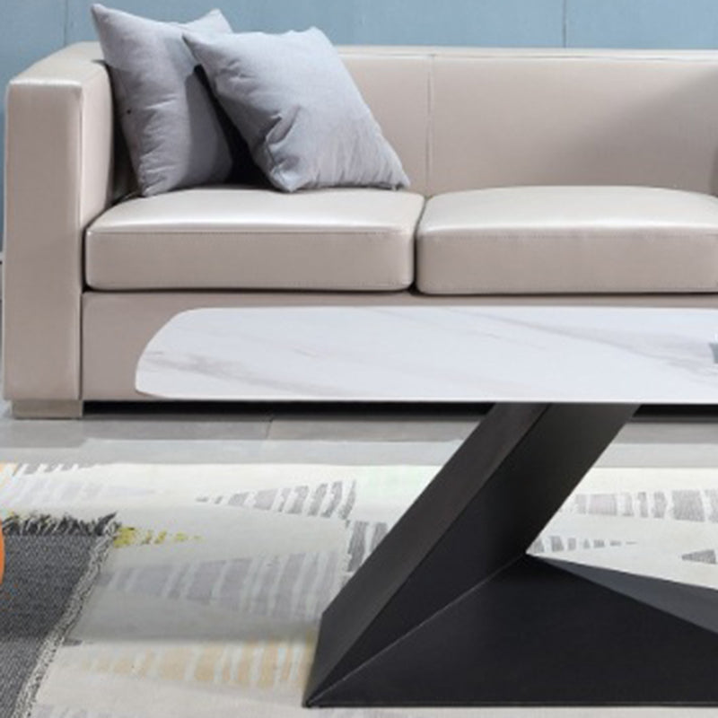 Pedestal 1 Single Coffee Table Luxurious Stone Top Cocktail Table