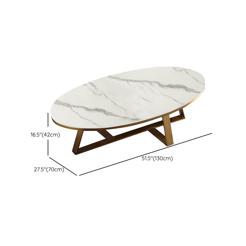 Luxurious Coffee Table Metal Cross Legs Cocktail Table in Gold