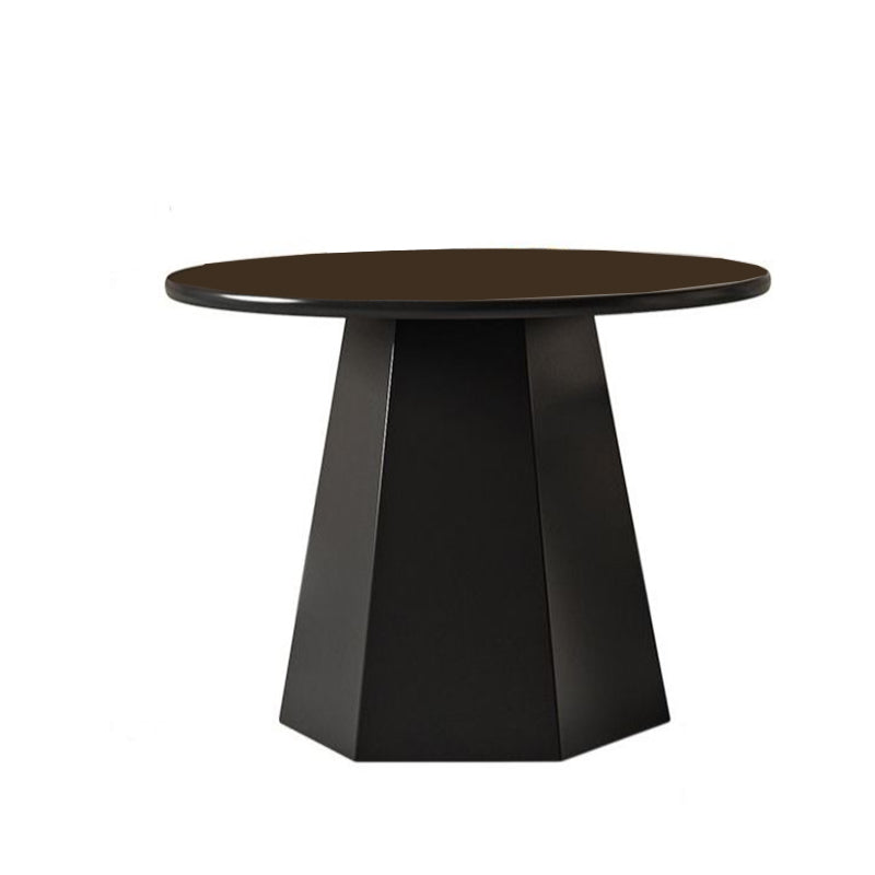 Mid-Century Iron Round Pedestal Coffee Cocktail Table Set in Black & White