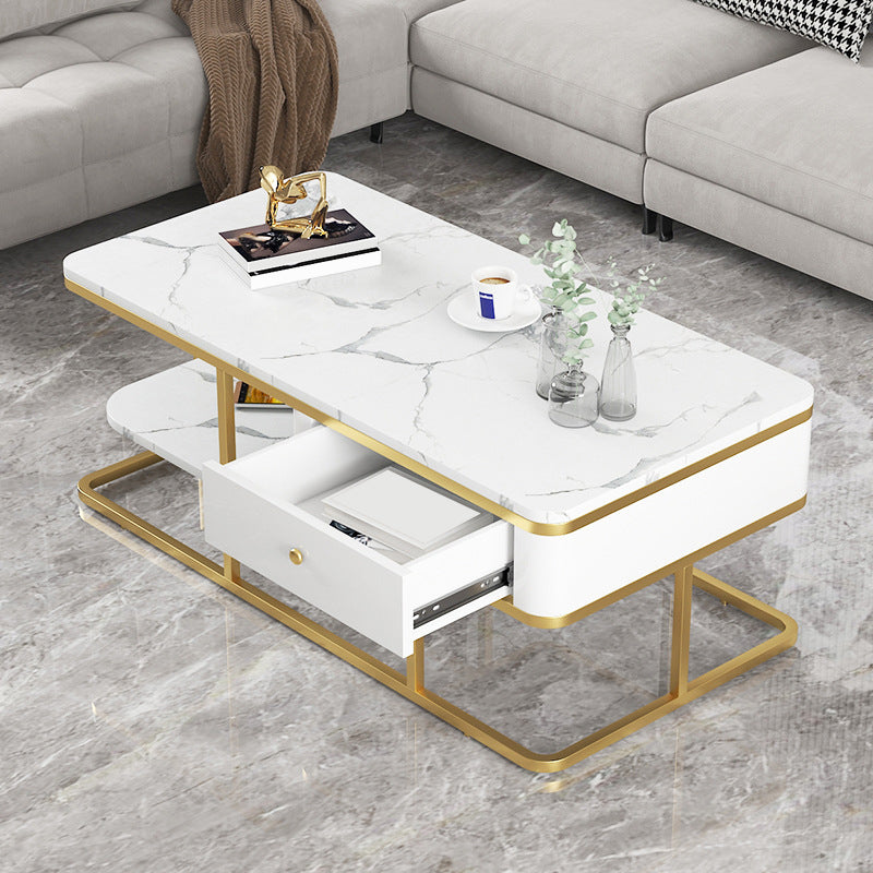 Frame Base Coffee Table Rectangular Black/White Cocktail Table