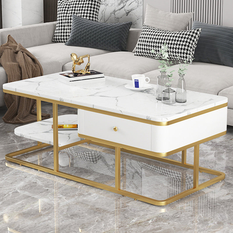 Frame Base Coffee Table Rectangular Black/White Cocktail Table