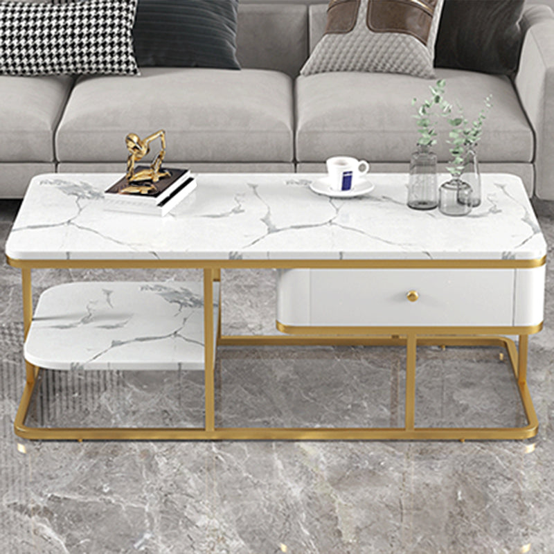 Frame Base Coffee Table Rectangular Black/White Cocktail Table
