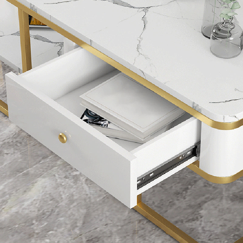 Frame Base Coffee Table Rectangular Black/White Cocktail Table