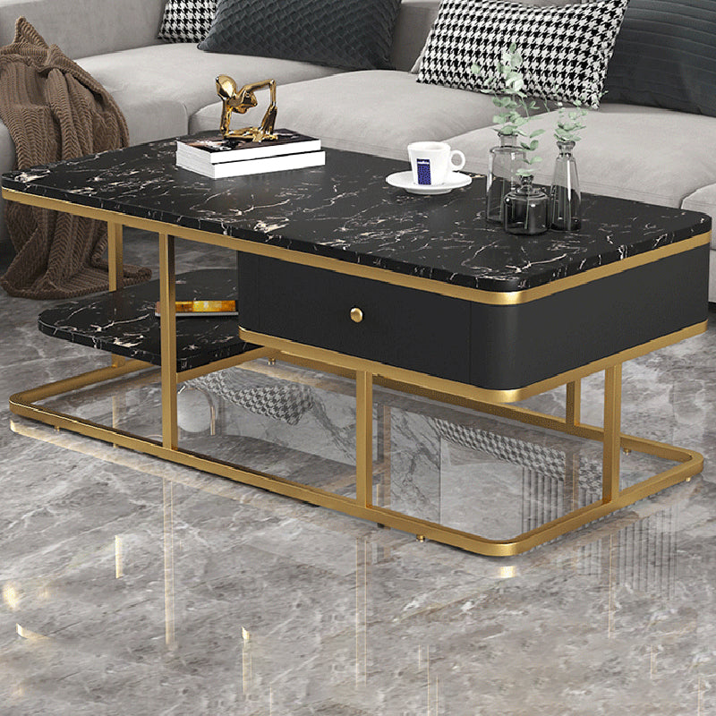 Frame Base Coffee Table Rectangular Black/White Cocktail Table