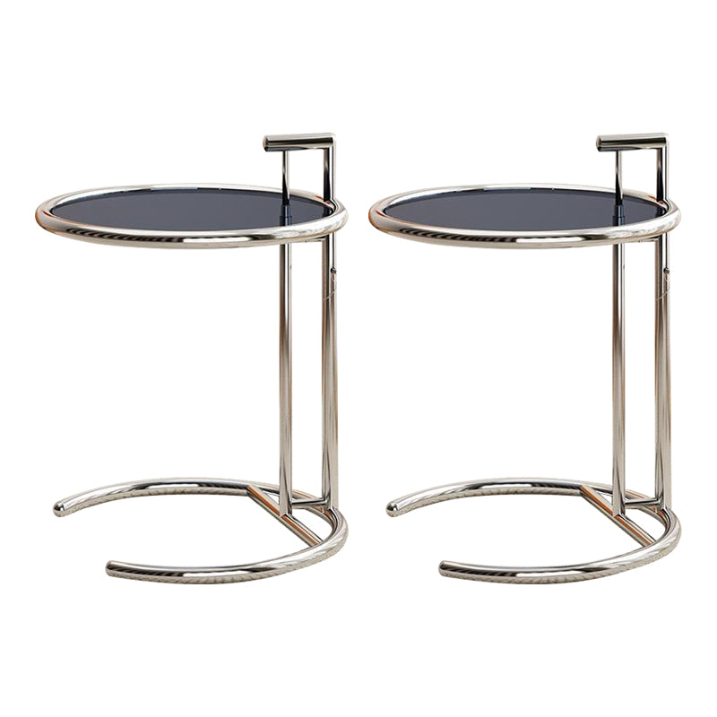 Modern Glass Round Side End Table C Sofa Corner Table For Living Room