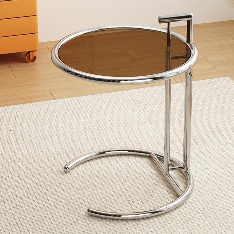 Modern Glass Round Side End Table C Sofa Corner Table For Living Room
