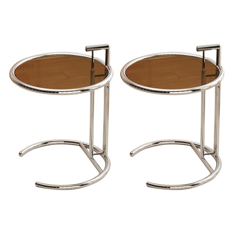 Modern Glass Round Side End Table C Sofa Corner Table For Living Room