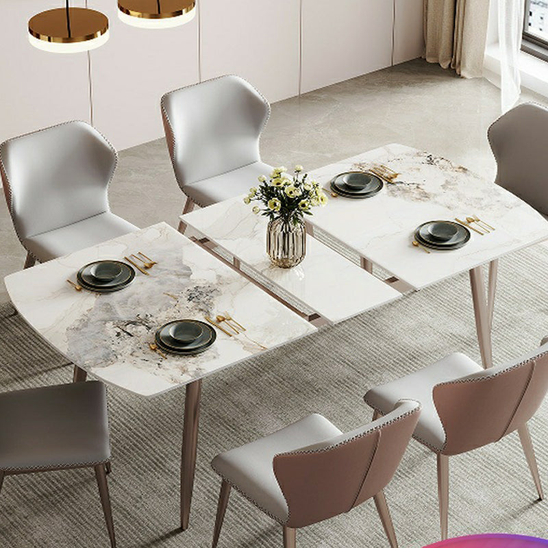 Extendable Dining Table Rectangle Modern Dining Table for Dining Room