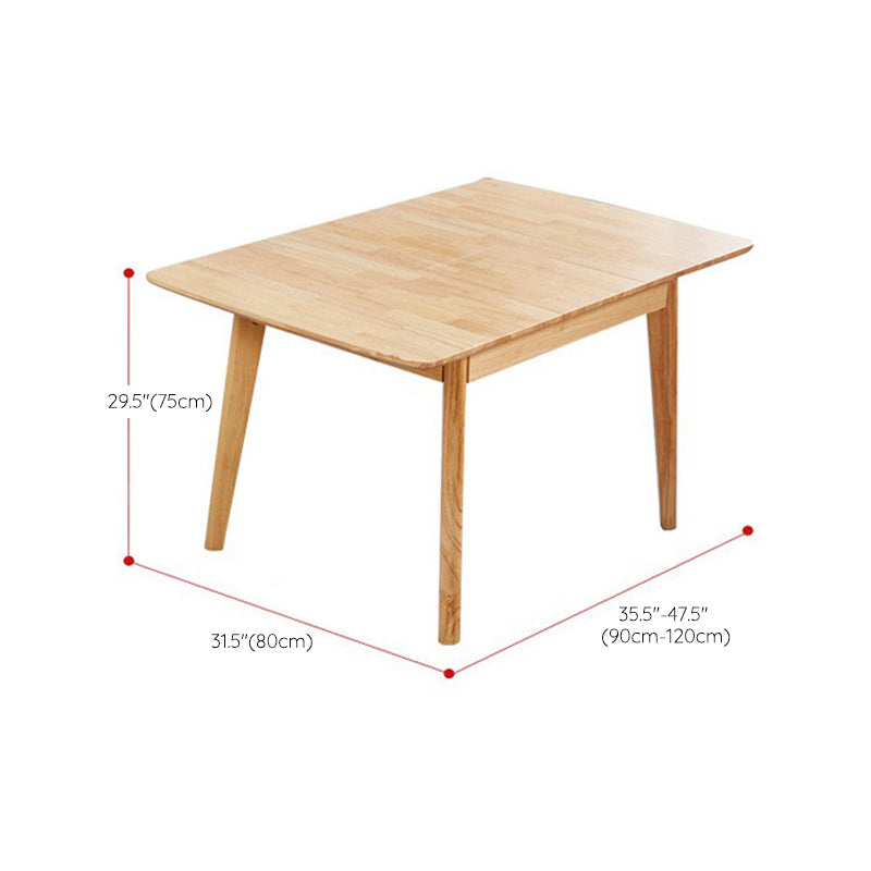 Modern Dining Table Extendable Solid Wood Dining Table for Dining Room