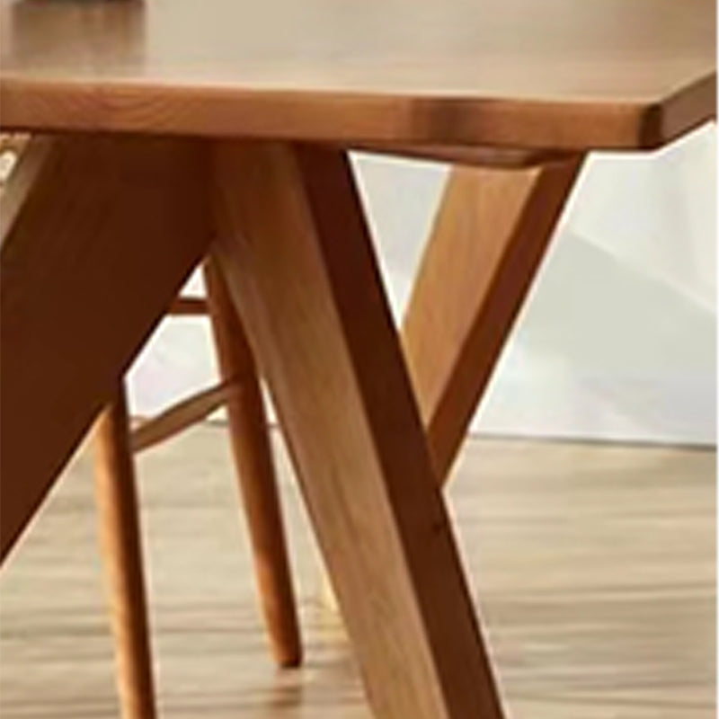Rectangle 4 Legs Table Natural Solid Wood Dining Table for Restaurant Kitchen Dining Room