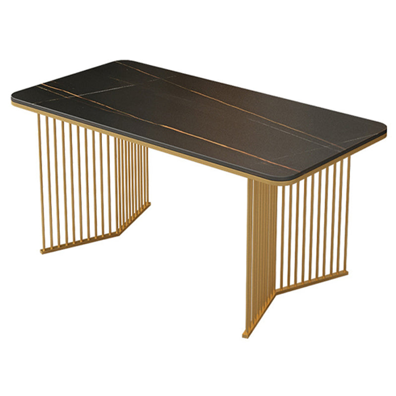 Rectangle Dining Table Traditional Luxury Double Pedestal Dining Table for Dining Room
