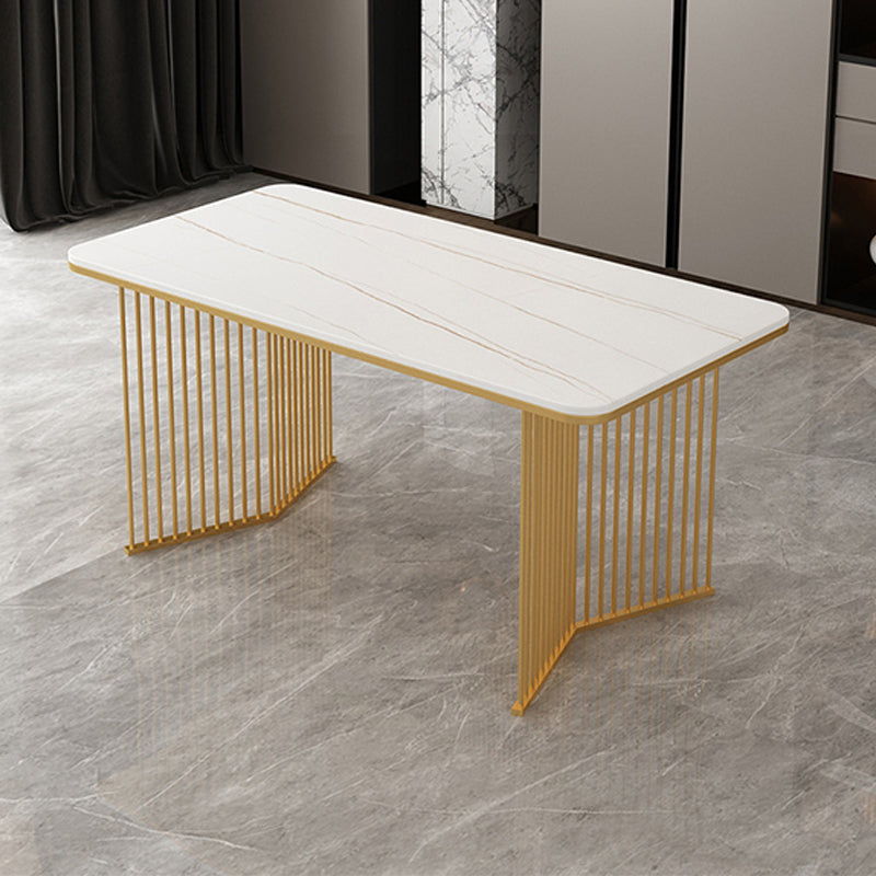 Rectangle Dining Table Traditional Luxury Double Pedestal Dining Table for Dining Room