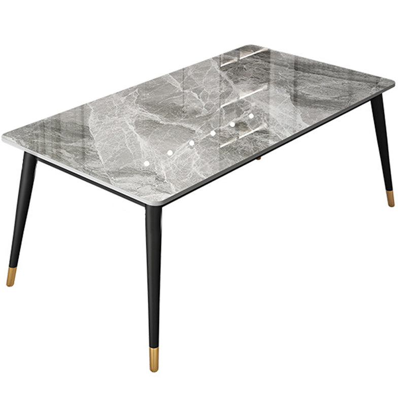 Modern Dining Table Black Frame Stone Dining Table for Dinner Room