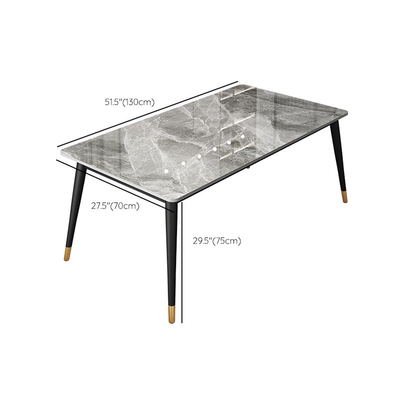 Modern Dining Table Black Frame Stone Dining Table for Dinner Room