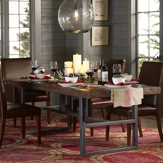 Wooden Table Medieval Modern Style Family Rectangular Dining Table