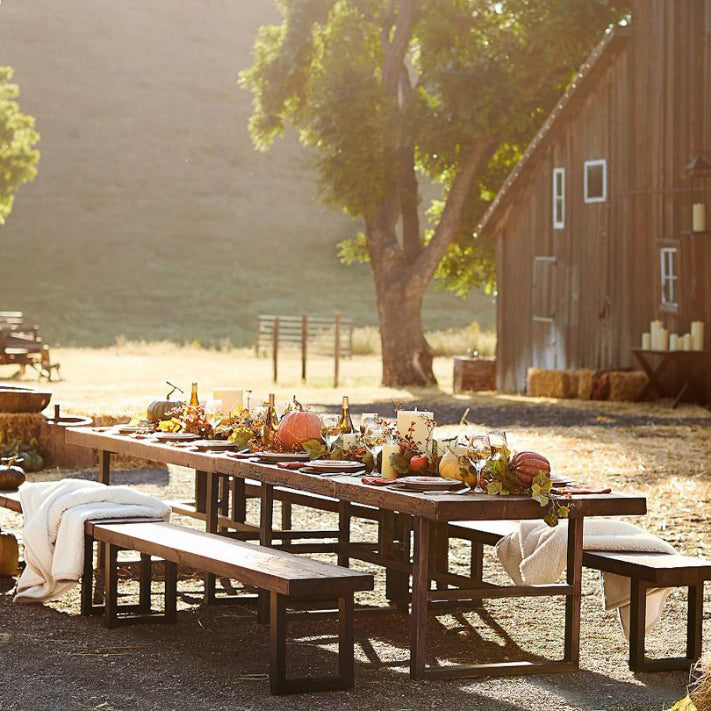 Wooden Table Medieval Modern Style Family Rectangular Dining Table